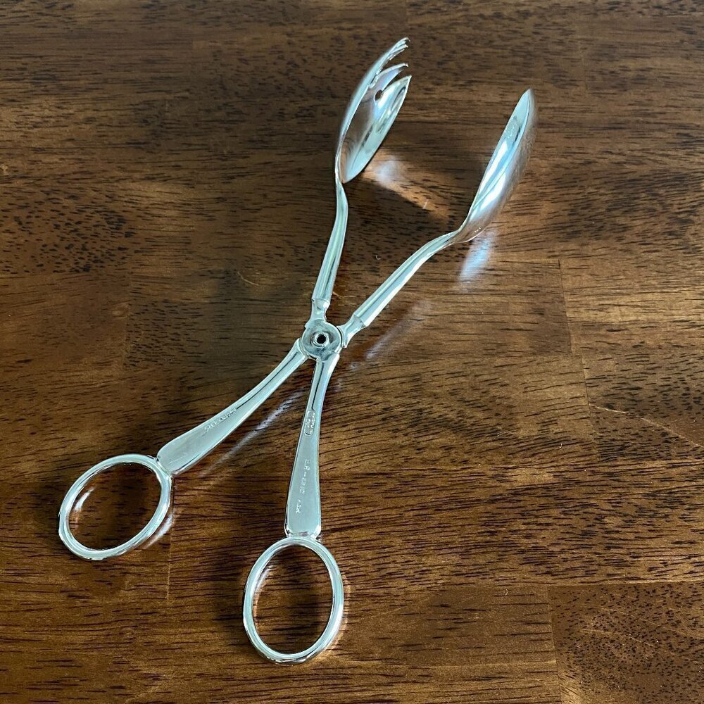 FB Rogers Silver Plated Italy E P Zinc Serving Tongs​​​​​​​​​​